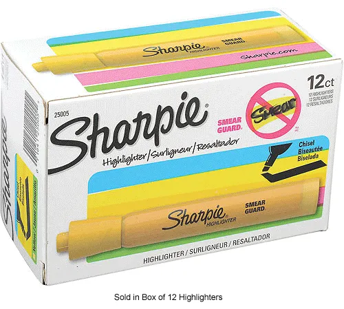 Sharpie SmearGuard Tank Style Highlighters - Broad Marker Point - Chisel  Marker Point Style - Yellow - Yellow Barrel - Bluebird Office Supplies