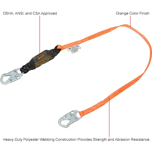 Titan™ by Honeywell Pack-Type Shock-Absorbing Lanyard, T6111-Z7/6FTAF