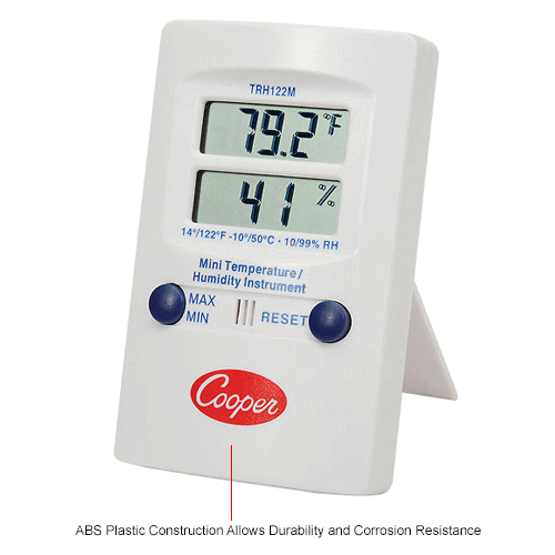 Cooper Mini Wall Thermometer, Trh122m-0-8, Digital Temperature & Humidity, Dual Display 
																			