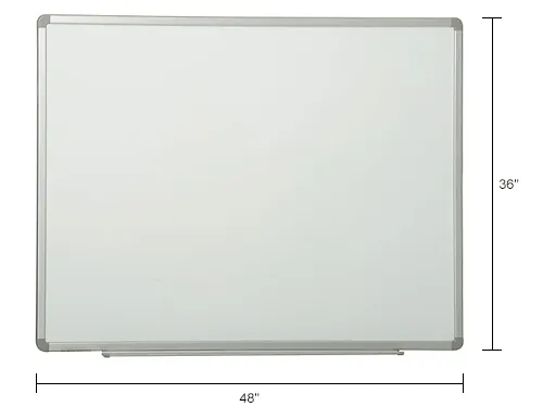 Global Industrial™ Mobile Reversible Magnetic Whiteboard - 36W x 48H -  Steel - Silver Frame