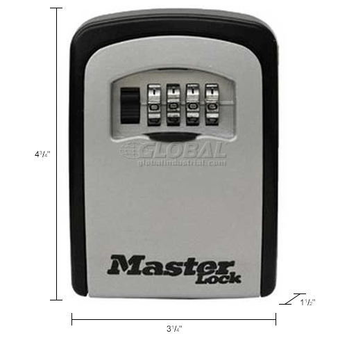 Master Lock&#174; 5401D 4-Digit Locking Combination Wall Mount Keylock Box - Holds 1-5 Keys