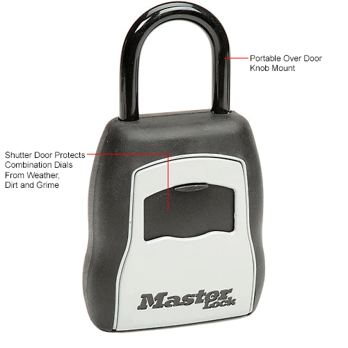 Master Lock® No. 5400D Portable 4Digit Combination Keylock Box Holds