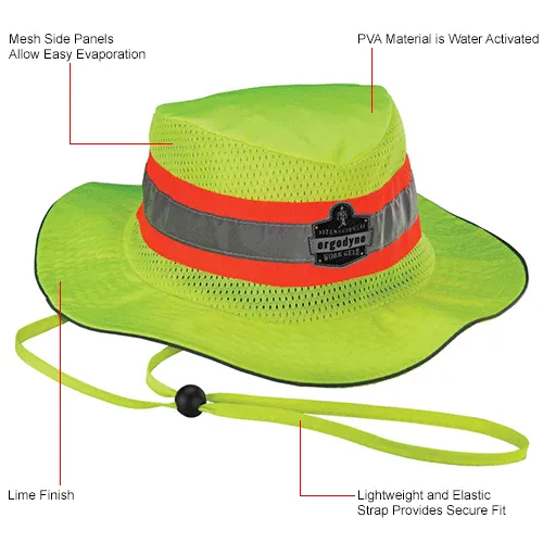 Ergodyne Chill-its Cooling Ranger Hat, Lime