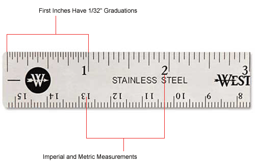 Westcott&#174; Stainless Steel Ruler with Non Slip Cork Base, 6" Long, 1 Each 
																			