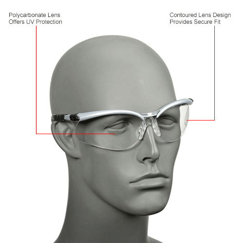 3M&#8482; BX&#8482; Protective Eyewear, Clear Lens, Silver/Black Frame, 1 Each
