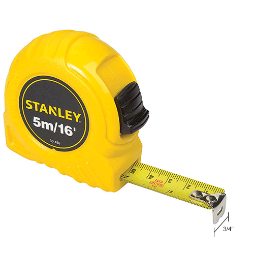 Stanley 30496 3/4" x 5 Meters/16' HighVis High Impact ABS Case Tape Rule