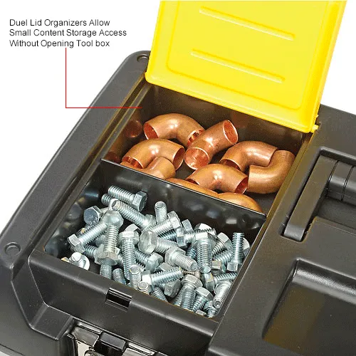 Mercury | Small durable plastic toolbox with tote tray and lid storage