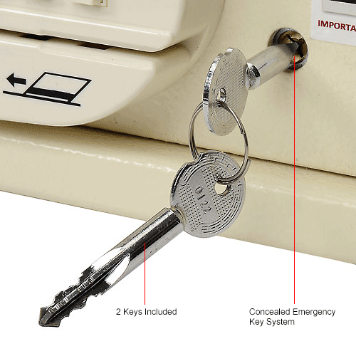 Mesa Safe Hotel & Residential Electronic Security MH101EKA Keyed Alike, 15"W x 10"D x 7"H