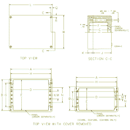 Hoffman CCA22128, COMPACT&#8482; Cast Junction Box, Type 4X, 220x122x80mm