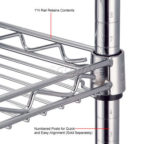 Nexel® CS1224C Chrome Cantilever Shelf 24"W x 12"D