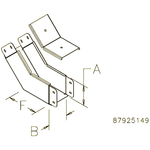 Hoffman CT33PEFC45SS, 45 Deg Elbow Front Cover, Perf, 3.00x3.00, SS