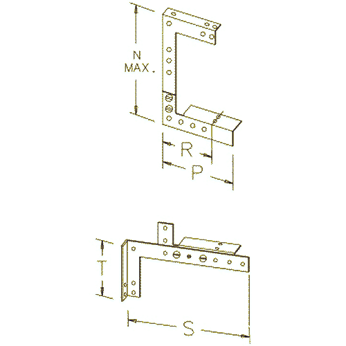 Hoffman F66GDB, Drop & Bracket Hanger, Type 1, Fits 6.00x6.00, Steel/Gray