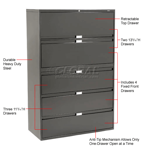 File Cabinets Lateral Global 8482 9300 Series 36 Quot W 5