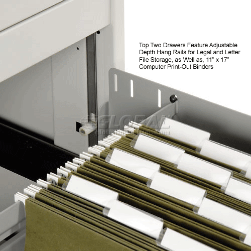 Global™ 9300 Series 36"W 5 Drawer Binder Lateral File Gray 250692GY