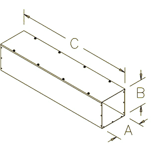 Hoffman F44T160GVPWK, Straight Section w/Knockout, Type 1, 4.00x4.00x60.00, Galv/Gray