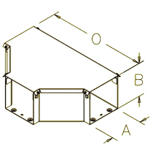 Hoffman F88TType 3RT, 90 Flush Tee, Type 3R, Fits 8.00x8.00, Galv/Gray