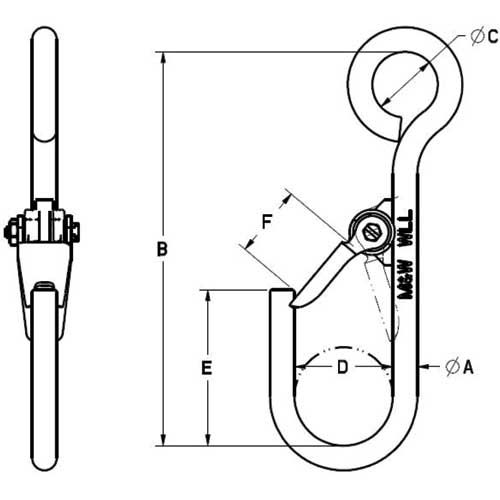 3/8" Alloy Latching J-Hook - 365 Lb. Capacity