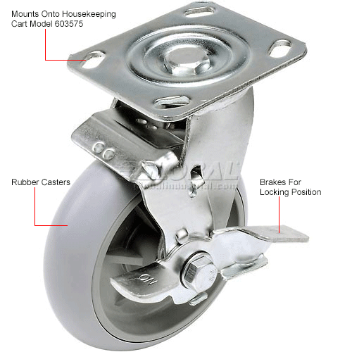 Replacement 6 Inch Swivel Caster for Hotel Cart
																			