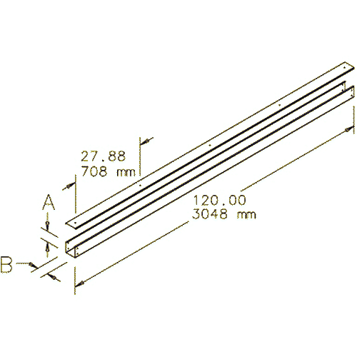 Hoffman CTS66P120SS, Straight Section, Perf, Sloped, 6.00x6.00x120.00, SS
