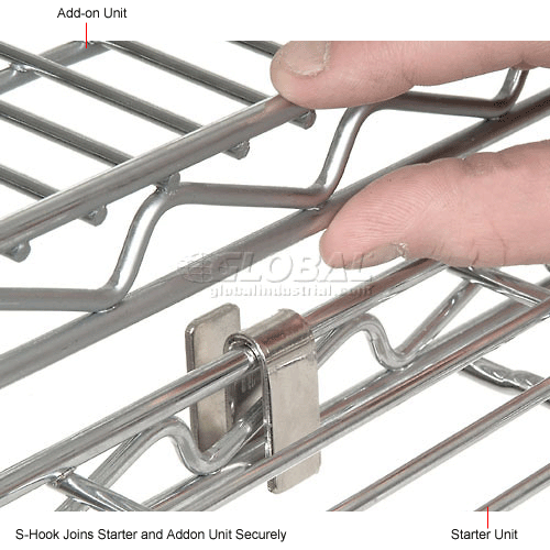 Nexel® Chrome Wire Shelving AddOn 36"W x 18"D x 86"H 188441