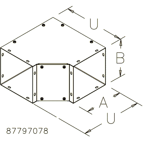 Hoffman F121290EIN, 90-Degree Elbow, Type 1, Inside, Fits 12.00x12.00, Steel/Gray