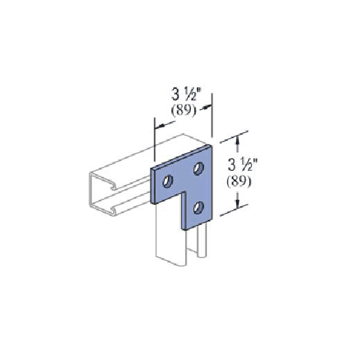 Unistrut 15/8" Flat Angle Plate P1036eg, 3 Hole, ElectroGalvanized