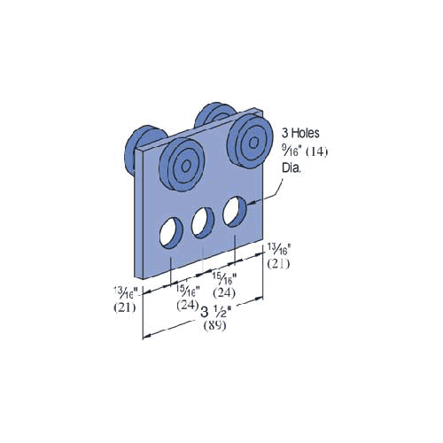 Unistrut 15/8" Trolleys P2950eg, ElectroGalvanized Pkg Qty 10