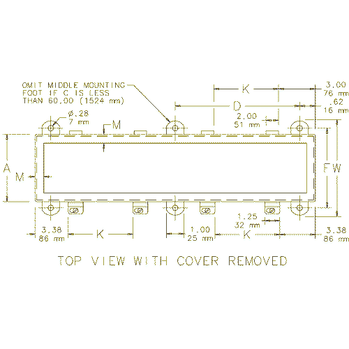 Hoffman F22T12HC, Wire Trough, Hinged Cover, 2.50x2.50x12.00, Steel/Gray