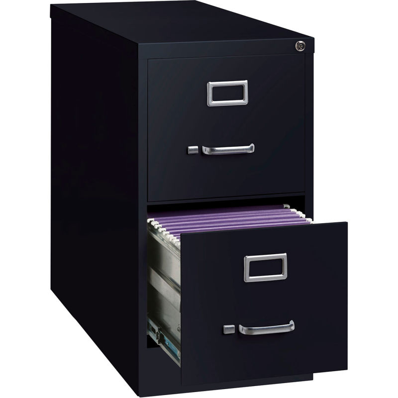 Hirsh Industries 26 1 2 Deep Vertical File Cabinet 2 Drawer Letter Size Black B690999 Globalindustrial Com