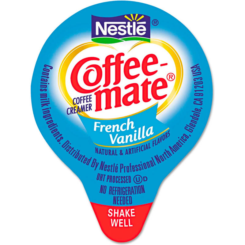 Coffee Mate Non Dairy Liquid Creamer Mini Cups French Vanilla 0 375 Oz 180 Box B9790 Globalindustrial Com