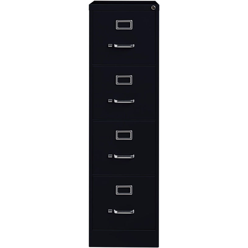 File Cabinets Vertical Hirsh Industries 26 1 2 Deep Vertical File Cabinet 4 Drawer Letter Size Black B691002 Globalindustrial Com