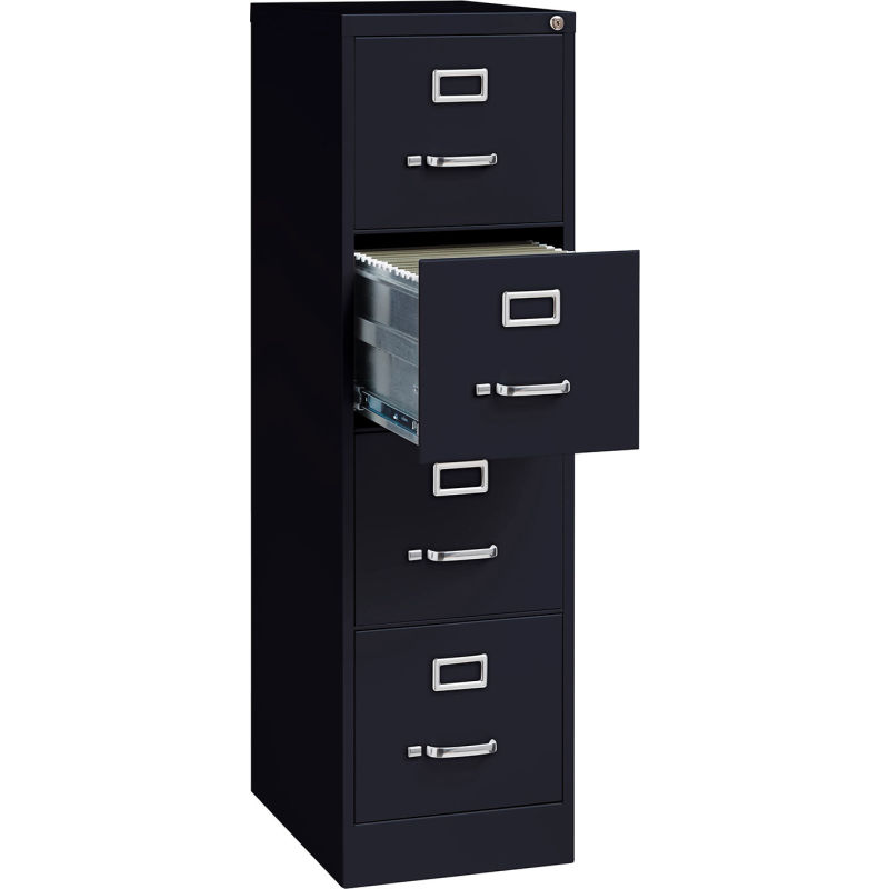 File Cabinets Vertical Hirsh Industries 22 Deep Vertical File Cabinet 4 Drawer Letter Size Black B691032 Globalindustrial Com