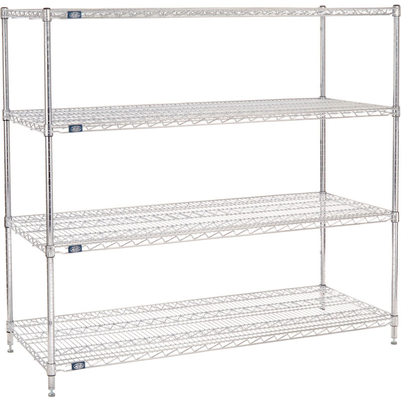 Wire Shelving Chrome Nexel Chrome Wire Shelving Starter 72 W X 24 D X 63 H 188414 Globalindustrial Com