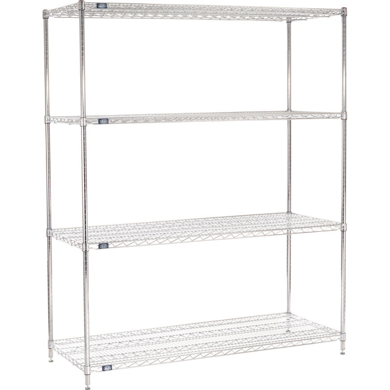 Nexel Chrome Wire Shelving Starter, 72 Inch Wide Wire Shelving Unit