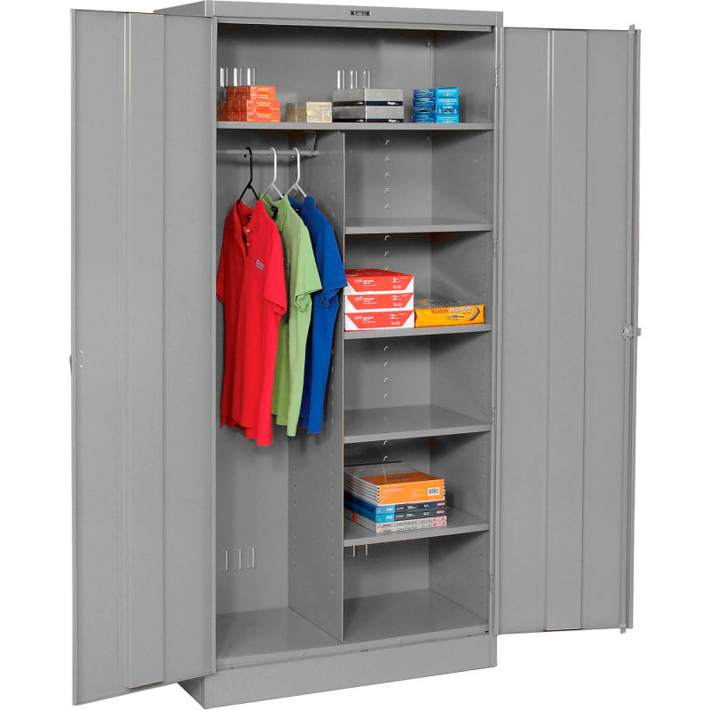 Cabinets Combination Tennsco Combination Industrial Storage Cabinet 1872 Mgy 36x18x78 Medium Grey 198682gy Globalindustrial Com