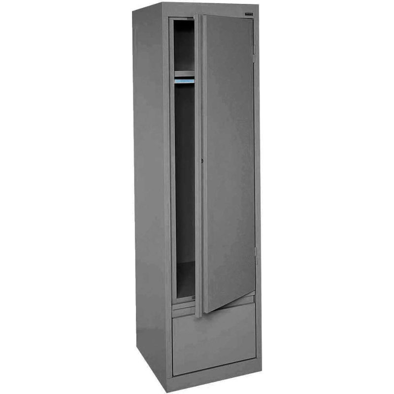 Cabinets Wardrobe Sandusky System Series Wardrobe Storage Cabinet Hawf171864 Single Door 17x18x64 Charcoal 240468ch Globalindustrial Com