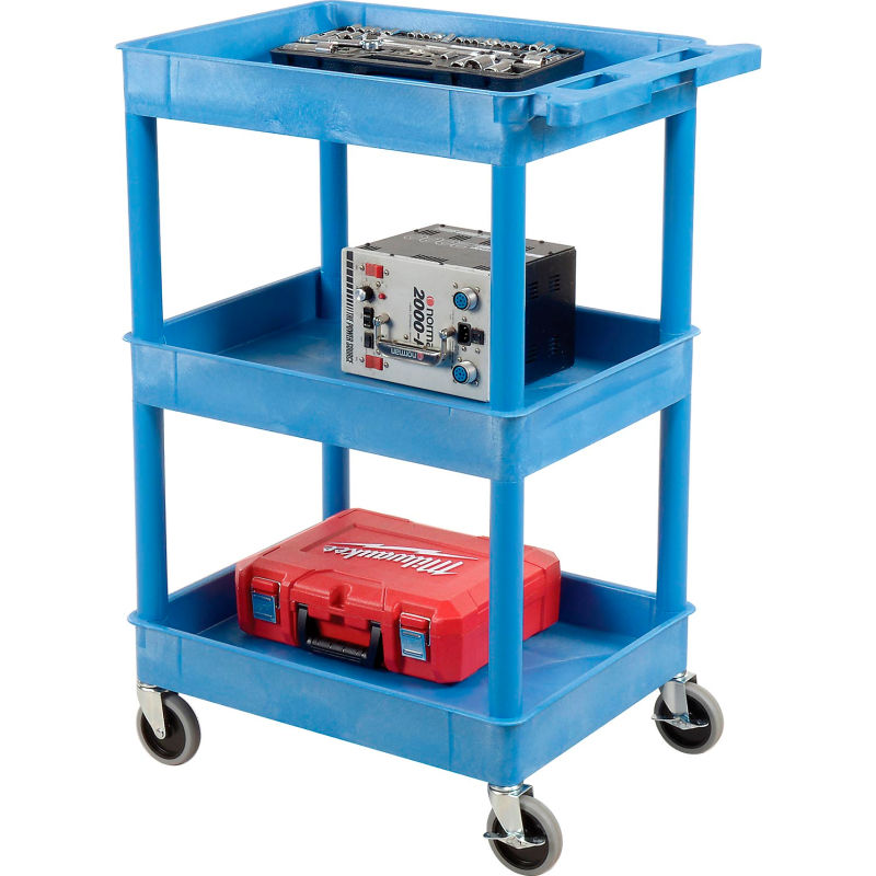 luxor 2 shelf plastic utility cart