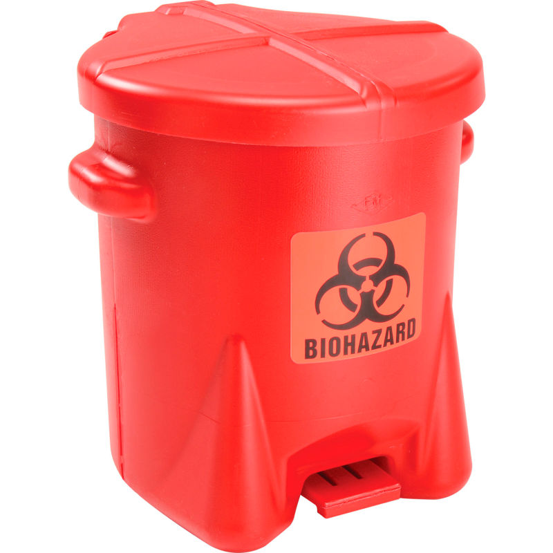 Safety Cans 10 Gallon Red Oily Waste Can SAFETY-EG-935-FL