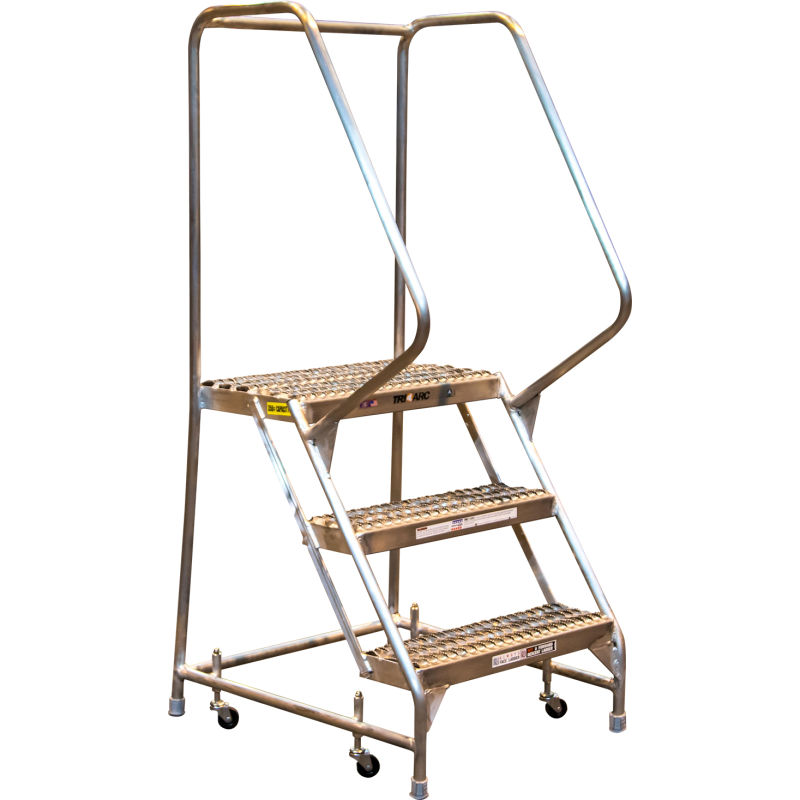 rolling step stool with handrail