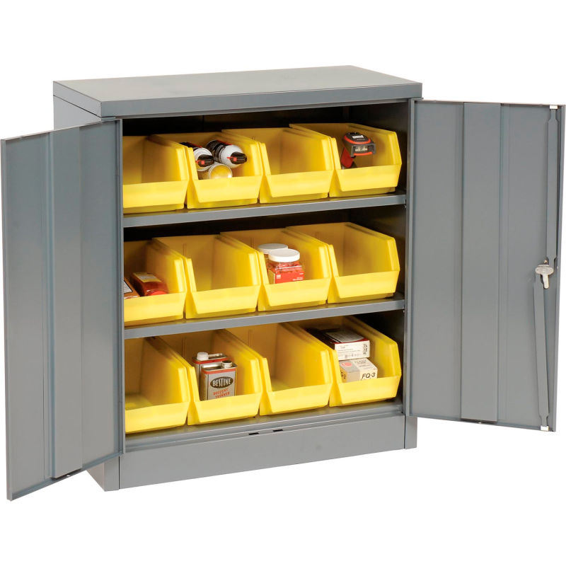 Locking Storage Cabinet 36x18x42 12 Yl, Stacking Cupboard Shelves