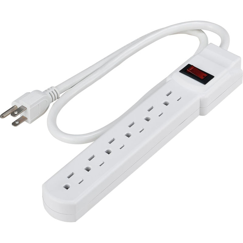 Globalmany 6-Outlet Surge Protector Power Strip 1875W Power Switch Overload Protection 6ft Extension Cords Widely Spaced Outlet White 15A 2 Pack Globalmany 6-Outlet Surge Protector Power Strip 1875W Power Switch Overload Protection 6ft Extension Cords Widely Spaced Outlet White 15A 2 Pack