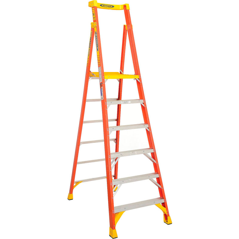 Werner PD6206 6 Ft Type Ia Fiberglass Podium Ladder for sale online 