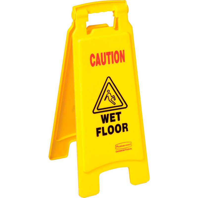 2-Sided - Yellow 11" x 1 1/2" x 26" Caution Safety Sign For Wet Floors 