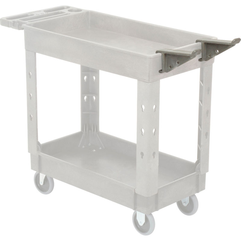 38"L x Details about   Plastic 2 Shelf Service Cart with Ladder Holder and Utility Hooks 