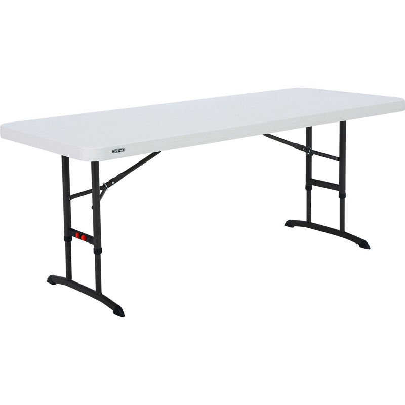 Lifetime Commercial Adjustable Height Folding Table 30 X 72 Almond 277448 Globalindustrial Com Commercial Adjustable Height Folding, 6 Foot Fold In Half Adjustable Height Table