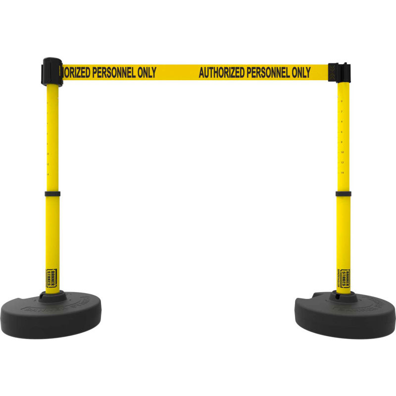-- Details about   Banner Stakes Retractable Belt Barrier 15ft 'Authorized Personnel Only' B9