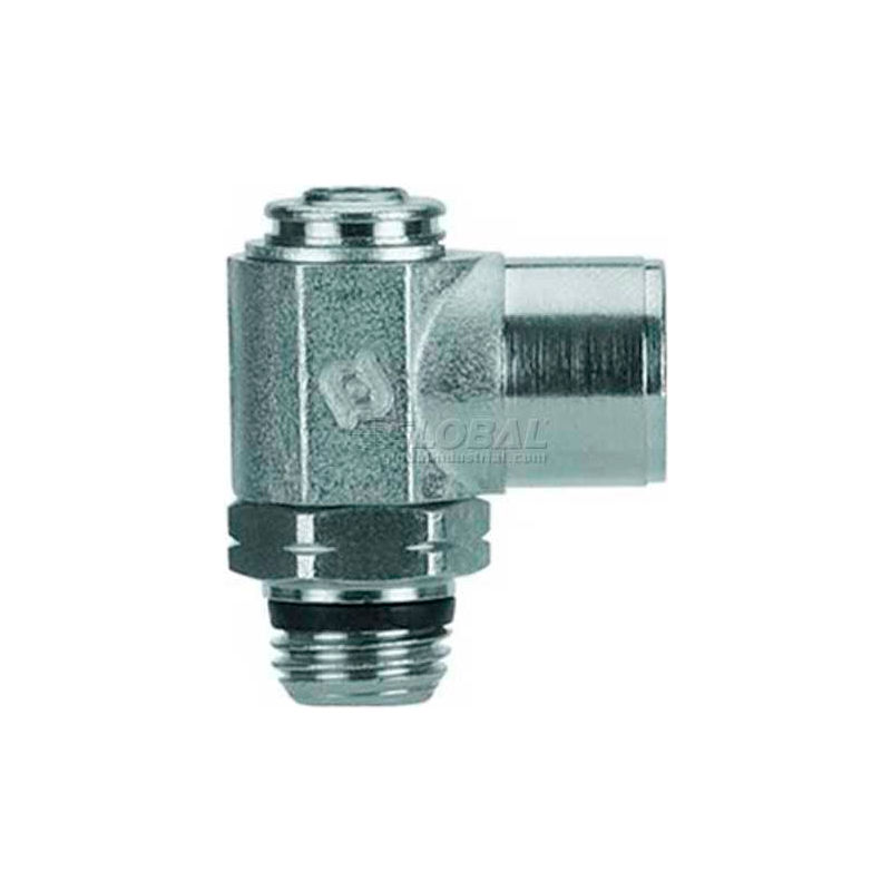 AIGNEP USA 88962-06-06 Female Flow Control Screw Adjustment Nickel Plated Brass Flow in 3/8 NPTF Female x 3/8 Swift-Fit Universal Thread 