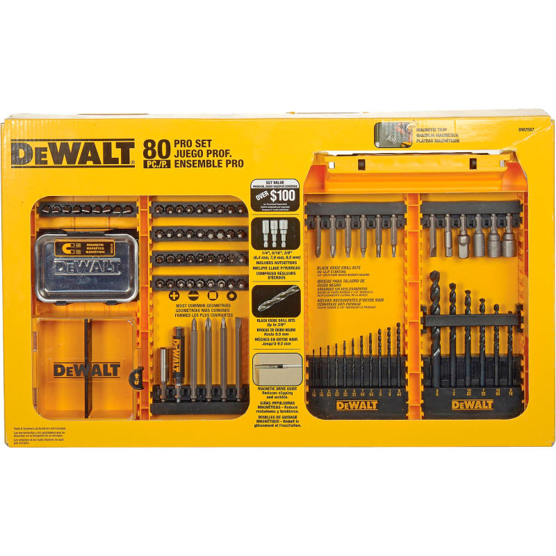 DEWALT DWAMF1280 Tough Case Drill and Driver Bit Set 80 Piece for sale online