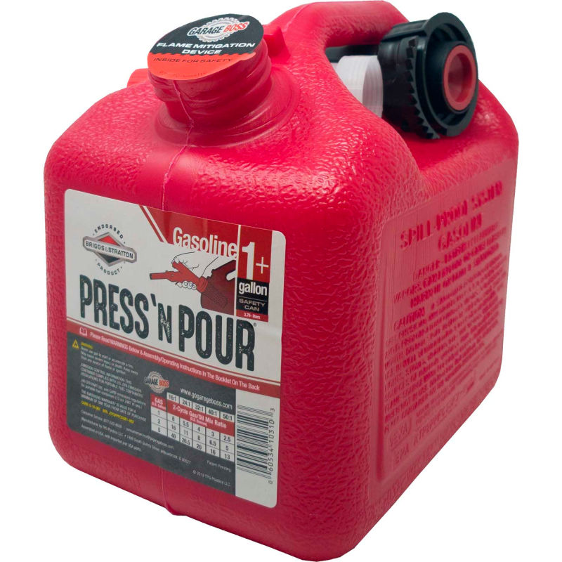 1 Gallon Red freeship GB320 Briggs and Stratton Press 'N Pour Gas Can 