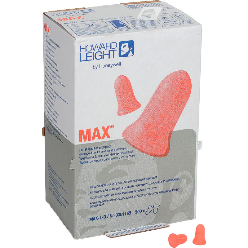 Howard Leight MAX-1 Uncorded Foam Earplug Sleep Aids Asstd Quantities 